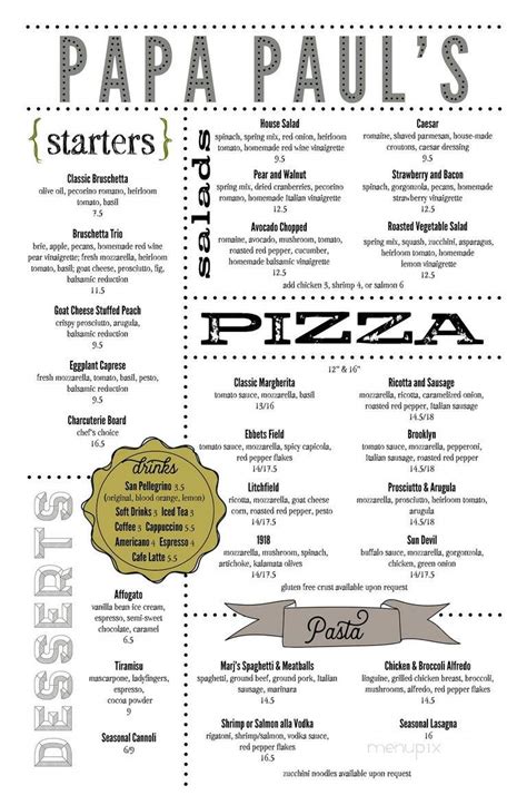 papa-pauls menu|Papa Pauls Brick Oven Pizza & Pasta menu